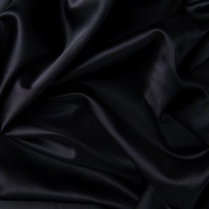 Pipe Pocket Pure Black Shiny Satin Sample Swatch For Turn of Events Rental Drapery Las Vegas