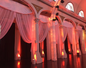 Swagged Arch Sheer Voile Chiffon Wedding Drapery from Turn of Events Las Vegas