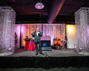 Beaded Column Décor From Turn of Events Las Vegas. Rental Drapery, Pipe and drape in Las Vegas. Duvetyne Drapery and More for all your drapery rental needs.