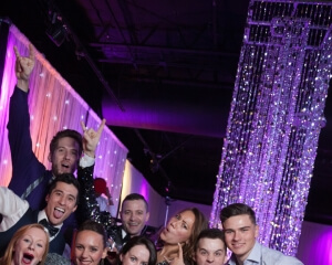 Beaded Column Décor From Turn of Events Las Vegas. Rental Drapery, Pipe and drape in Las Vegas. Duvetyne Drapery and More for all your drapery rental needs.