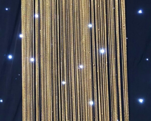 Chain Decor Rental Panel From Turn of Events Productions Las Vegas Pipe and Drape Rental. Drapery Rentals In Las Vegas for Events and Show drapery.