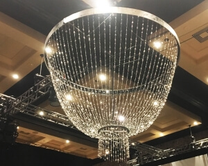 Turn of Events Productions Las Vegas Chandelier Decor Rental. Turn of Events Las Vegas Pipe and Drape Rental Decor Rentals Drapery Rental Masking in Las Vegas.