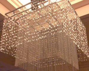 Hanging Chandelier Rental in Las Vegas From Turn of Events Productions. Turn of Events Las Vegas has pipe and drape, duvetyne, drapery rentals, and other decor.