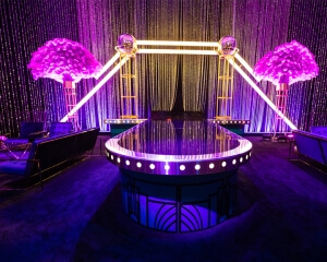 Tear Drop Bead Panels and Decor From Turn of Events Productions. Pipe and Drape Rental Drapery Decor Rental in Las Vegas From Turn of Events Productions.