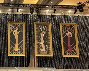 Tear Drop Bead Panels and Decor From Turn of Events Productions. Pipe and Drape Rental Drapery Decor Rental in Las Vegas From Turn of Events Productions.