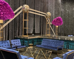 Tear Drop Bead Panels and Decor From Turn of Events Productions. Pipe and Drape Rental Drapery Decor Rental in Las Vegas From Turn of Events Productions.